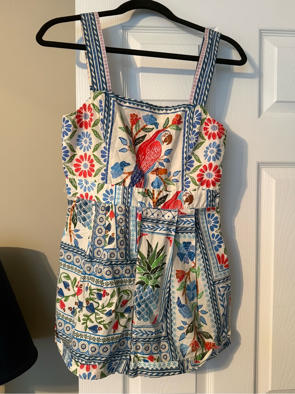 FARM Rio Blue Floral Bandana Print Romper - Small